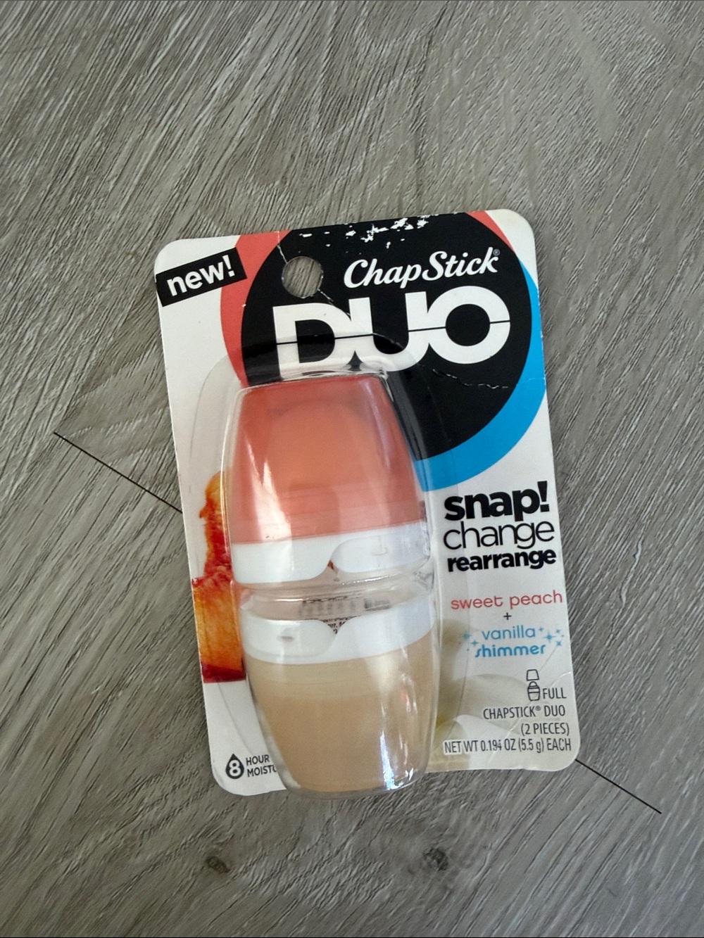ChapStick Duo Sweet Peach and Vanilla Shimmer Lip Balm Discontinued NEW